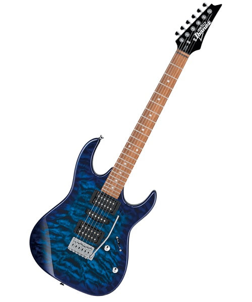 Ibanez Guitarra Eléctrica Azul Sombreado Transparente GRX70QA-TBB, Gio RG