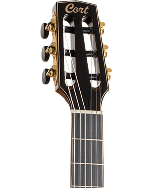 Cort Guitarra Electroacústica Café Sombreado con Funda SUNSETNYLECTRICDLXTS, Serie Sunset Nylectric DLX