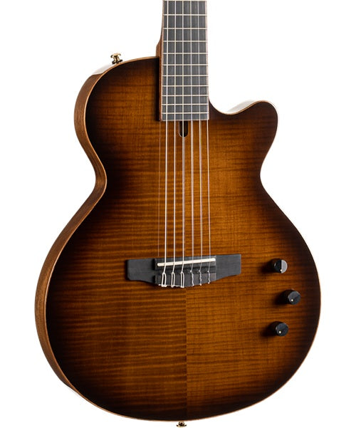 Guitarra Electroacústica Cort Sunset Nylectric DLX Café Sombreado con Funda