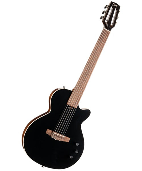 Cort Guitarra Electroacústica Negra con Funda SUNSETNYLECTRICII BK, Serie Sunset Nylectric II