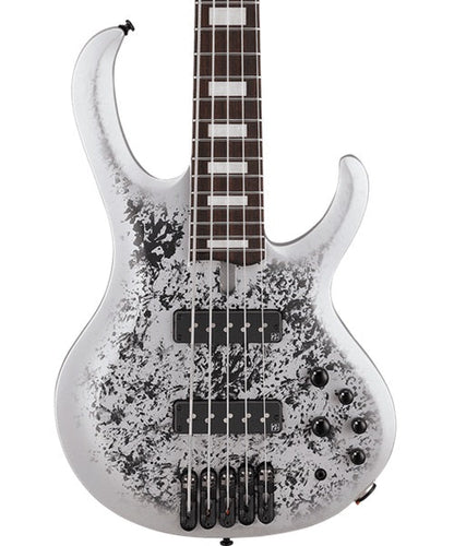 Exclusiva en Veerkamp Online Ibanez Bajo Eléctrico 5 Cuerdas BTB25TH5-SLM Gris Texturizado/Sombreado Plata Mate, Serie BTB 25TH Anniversary