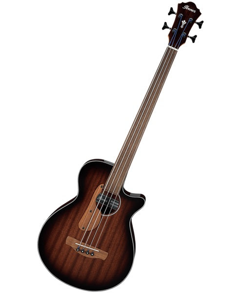 Ibanez Bajo Electroacústico Caoba Sombreado Negro AEGB24FE-MHS, Serie AEG Fretless