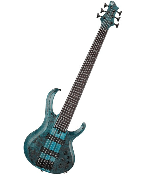 Exclusiva en Veerkamp Online Ibanez Bajo Eléctrico 6 Cuerdas BTB946-COL Gris Entintado Azul, Serie BTB