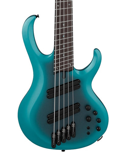 “Exclusiva en Veerkamp Online” Ibanez Bajo Eléctrico 5 Cuerdas BTB605MS-CEM Azul Sombreado con Estuche, Serie BTB Bass Workshop