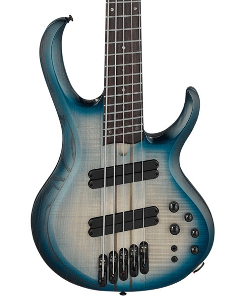 Exclusiva en Veerkamp Online Ibanez Bajo Eléctrico 5 Cuerdas BTB705LM-CTL Natural/Sombreado Azul Mate, Serie BTB Bass Workshop