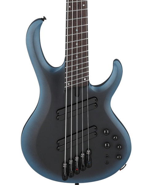 Exclusiva en Veerkamp Online Ibanez Bajo Eléctrico 5 Cuerdas BTB605MS-MAM Negro/Sombreado Azul Mate con Estuche, Serie BTB Bass Workshop