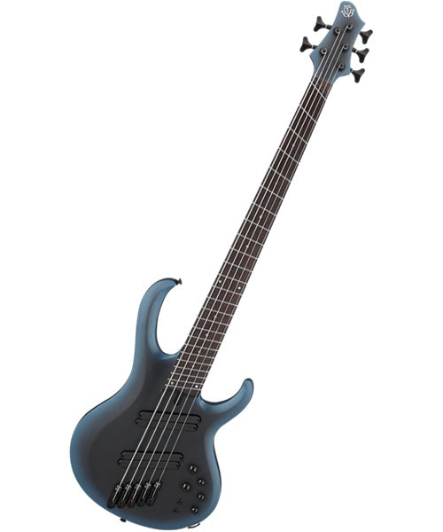 Exclusiva en Veerkamp Online Ibanez Bajo Eléctrico 5 Cuerdas BTB605MS-MAM Negro/Sombreado Azul Mate con Estuche, Serie BTB Bass Workshop