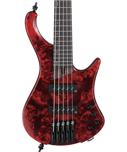 Ibanez Bajo Eléctrico 5 Cuerdas Rojo Entintado Mate EHB1505-SWL con Funda, Bass Workshop