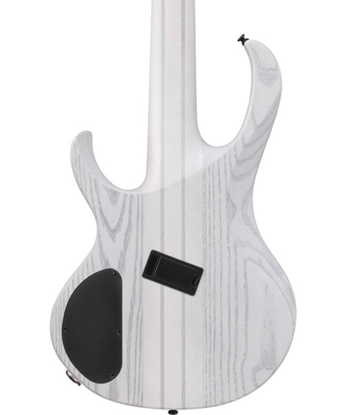 Exclusiva en Veerkamp Online Bajo Eléctrico Ibanez 5 Cuerdas BTB865MS-TWF Entintado Blanco Mate con Estuche, Serie BTB Bass Workshop
