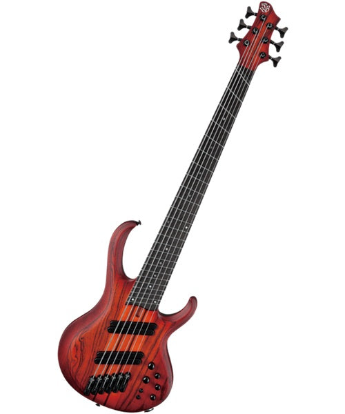 Bajo Eléctrico Ibanez 6 Cuerdas BTB866MS-BRF Café Sombreado Mate con Estuche, Serie BTB Bass Workshop