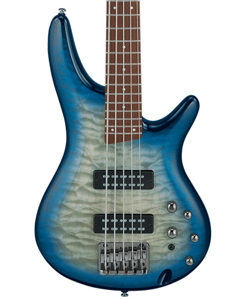 Ibanez Bajo Eléctrico 5 Cuerdas Entintado Gris/Sombreado Azul/Negro SR405EQM-SCB, Serie SR