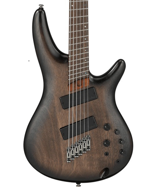 Exclusiva en Veerkamp Online Ibanez Bajo Eléctrico 6 Cuerdas Caoba/Sombreado Negro Mate SRC6MS-BLL, Serie SR Bass Workshop
