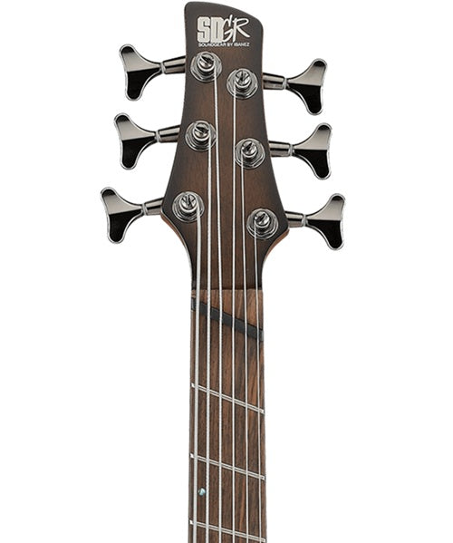 Exclusiva en Veerkamp Online Ibanez Bajo Eléctrico 6 Cuerdas Caoba/Sombreado Negro Mate SRC6MS-BLL, Serie SR Bass Workshop