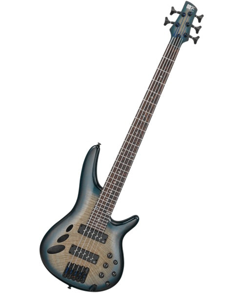 “Exclusiva en Veerkamp Online” Ibanez Bajo Eléctrico 5 Cuerdas Natural/Sombreado Azul Mate SRD905-CTL, Serie SR Bass Workshop