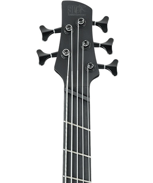 Exclusiva en Veerkamp Online Ibanez Bajo Eléctrico 5 Cuerdas SRMS625EX-BKF Negro Mate Multi Escala, Serie SR Iron Label