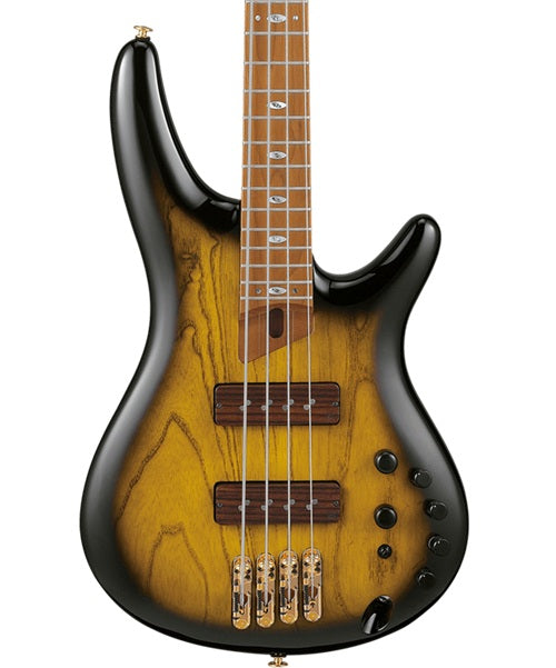 Exclusiva en Veerkamp Online Bajo Eléctrico Ibanez SR4500-DST Ámbar Transparente/Sombreado Negro con Estuche, SR Prestige
