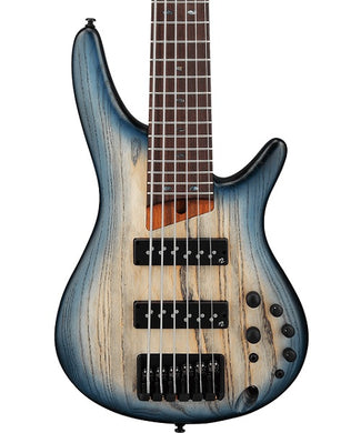 Ibanez Bajo Eléctrico 6 Cuerdas Natural Sombreado Azul Mate SR606E-CTF, Serie SR