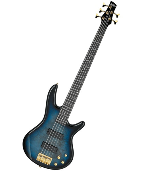 Bajo Eléctrico Ibanez Gio GSR205PC-TMU Entintado Azul Sombreado Negro de 5 Cuerdas