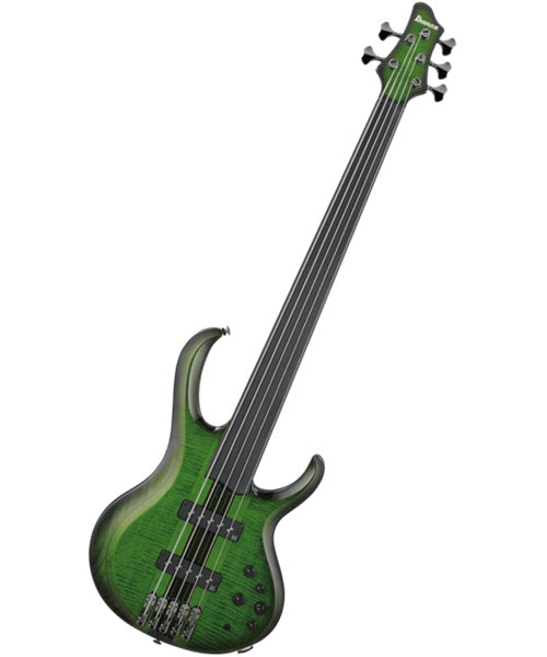 “Exclusiva en Veerkamp Online” Ibanez Bajo Eléctrico 5 Cuerdas Verde Transparente/Sombreado Negro SDGB1-DMT Fretless, Steve Di Giorgio