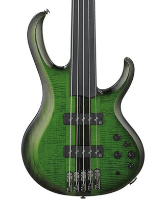 “Exclusiva en Veerkamp Online” Ibanez Bajo Eléctrico 5 Cuerdas Verde Transparente/Sombreado Negro SDGB1-DMT Fretless, Steve Di Giorgio