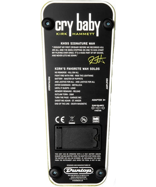 Pedal Dunlop Cry Baby KH95 Wah Kirk Hammett para Guitarra Eléctrica
