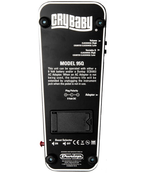 Pedal Dunlop Cry Baby 95Q Wah para Guitarra Eléctrica