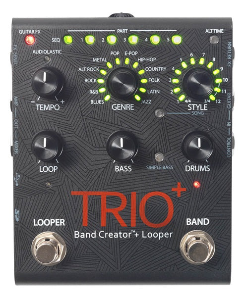 DigiTech Pedal de Efecto TRIOPLUS-V-04 Trio+ con Adaptador