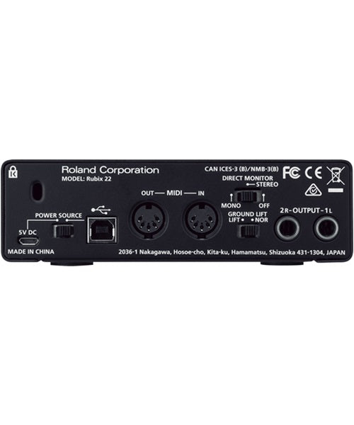 Roland Interfaz de Audio 2 Canales RUBIX22 IN/OUT para IPad, Mac & PC