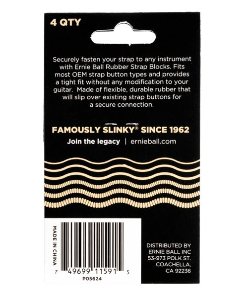 Ernie Ball Seguros para Tahalí 5624, Plástico Crema (4 pzas)