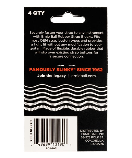 Ernie Ball Seguros para Tahalí 4603, Plástico (4 pzas)