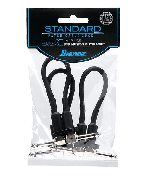 Cables de Parcheo Ibanez SI05P3 Negro Angulado/Angulado 3 Piezas 15cm