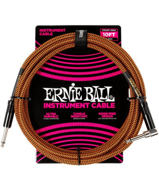 Ernie Ball Cable Braided 6470 Negro/Anaranjado 3.048 Mts. Recto/Angulado