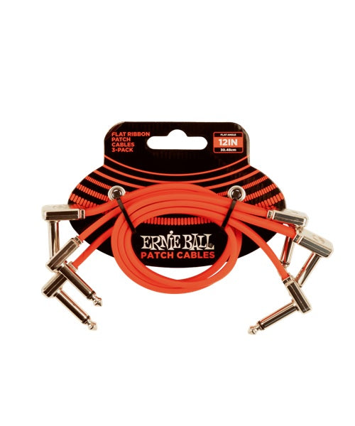 Cable Ernie Ball Flat Ribbon 6403 Rojo Angulado/Angulado 3 Piezas 30.48cm
