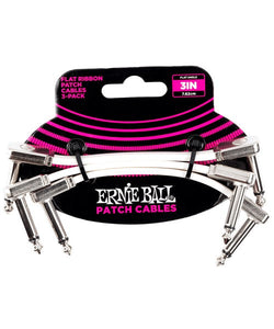 Ernie Ball Cables Flat Ribbon 6384 Blanco 0.0762 Mts. Angulado/Angulado, 3 Piezas