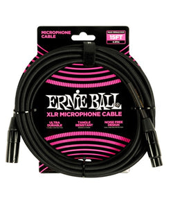 Ernie Ball Cable para Micrófono 4.572 Mts. 6391, Negro XLR Male/Female
