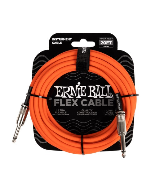 Cable Ernie Ball Flex 6421 Anaranjado Recto/Recto 6.10m