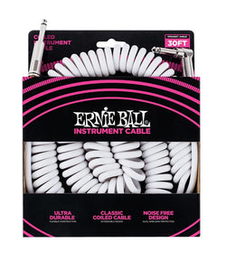 Ernie Ball Cable Coiled 6045 Blanco 9.14 Mts. Recto/Angulado