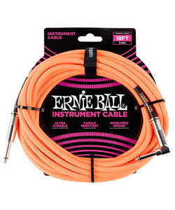 Ernie Ball Cable Braided 6084 Anaranjado Fosforecente 5.49 Mts. Recto/Angulado