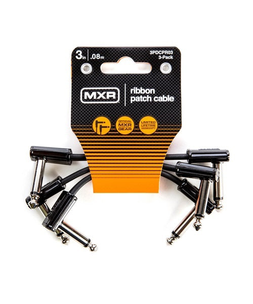 Cable de Parcheo Dunlop MXR 3PDCPR03 Negro Angulado/Angulado 7.62cm 3 Piezas