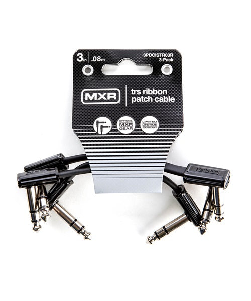 Cables de Parcheo Dunlop MXR 3PDCISTR03R TRS Negro Angulado/Angulado 7.62cm 3 Piezas