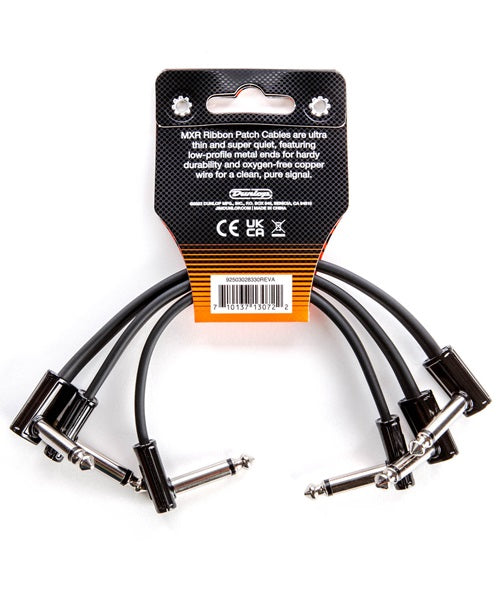 Dunlop MXR Cable 3PDCPR06, 0.1524 MTS. Negro, Angulado/Angulado, 3 pzas
