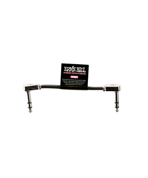 Cable Estéreo Ernie Ball Flat Ribbon 6410 Negro 60.96cm Angulado/Angulado 1 pza
