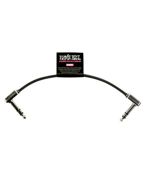 Cable Estéreo Ernie Ball Flat Ribbon 6408 Negro Angulado/Angulado 1 Pieza 15.24 cm