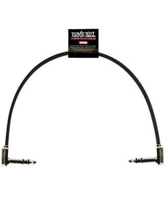 Ernie Ball Cable Estéreo Flat Ribbon 6409 Negro 0.3048 Mts. Angulado/Angulado, 1pza