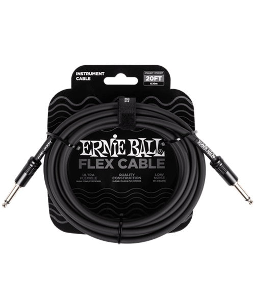 Cable Ernie Ball Flex 6435 Negro Recto/Recto 6.10m