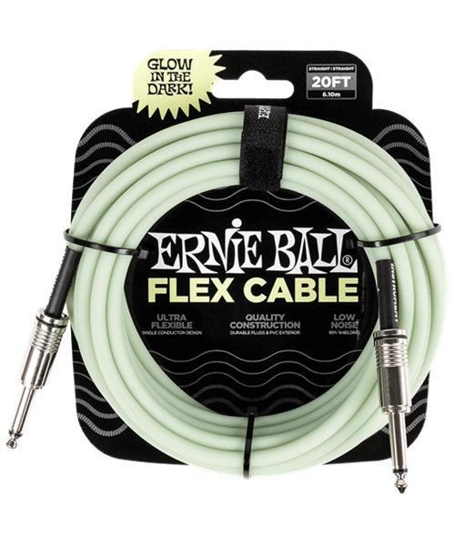 Ernie Ball Cable Flex 6437 Verde Fosforecente 6.10 Mts. Recto/Recto