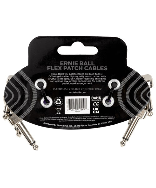 Ernie Ball Cable Flex Patch 6451 Morado 0.0762 Mts. Angulado/Angulado, 3 pzas