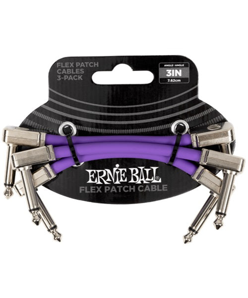 Cable de Parcheo Ernie Ball Flex Patch 6451 Morado Angulado/Angulado 3 piezas 7.62cm