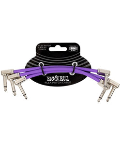 Ernie Ball Cable Flex Patch 6452 Morado 0.1524 Mts. Angulado/Angulado, 3 pzas