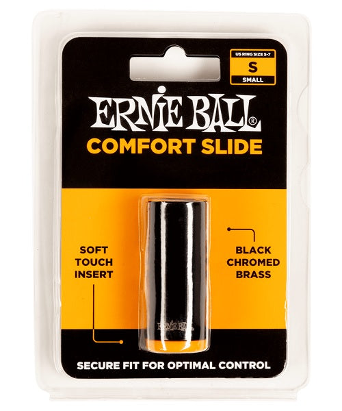 Ernie Ball Comfort Slide para Guitarra 4287 Laton Cromado Negro, Pequeño